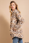 Aztec Boho Tribal Vintabe Button Down Shacket  Ivy and Pearl Boutique   