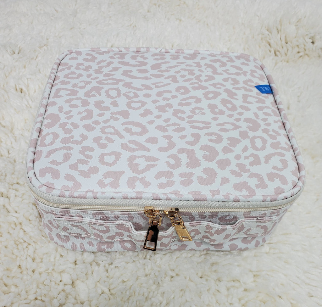 Babe White Leopard makeup case  Ivy and Pearl Boutique   