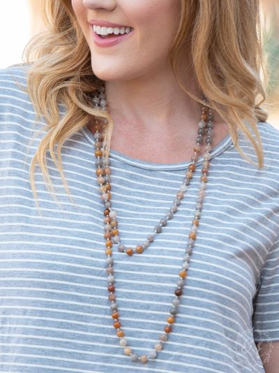 Back to the Basics All Natural Stone Bead Necklace  Ivy and Pearl Boutique   