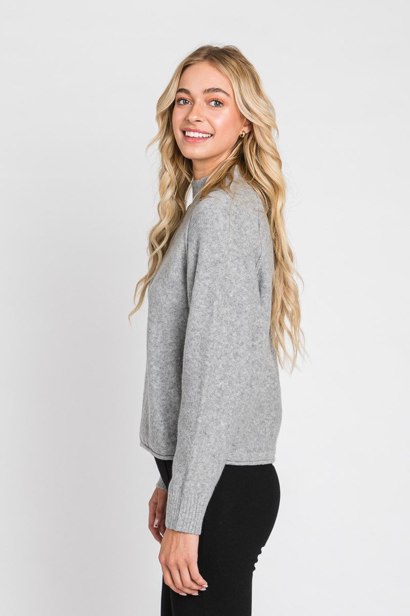 Be Cool Mock neck pullover sweater top  Ivy and Pearl Boutique   