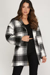 Belted brushed checkered coat with pockets  Ivy and Pearl Boutique S  