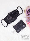Black Sequin Face Mask with Matching Mini Versi Bag  Ivy and Pearl Boutique   