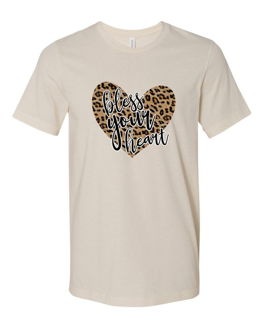 Bless Your Heart on Leopard Graphic Crew Neck Softstyle Tee  Ivy and Pearl Boutique S  