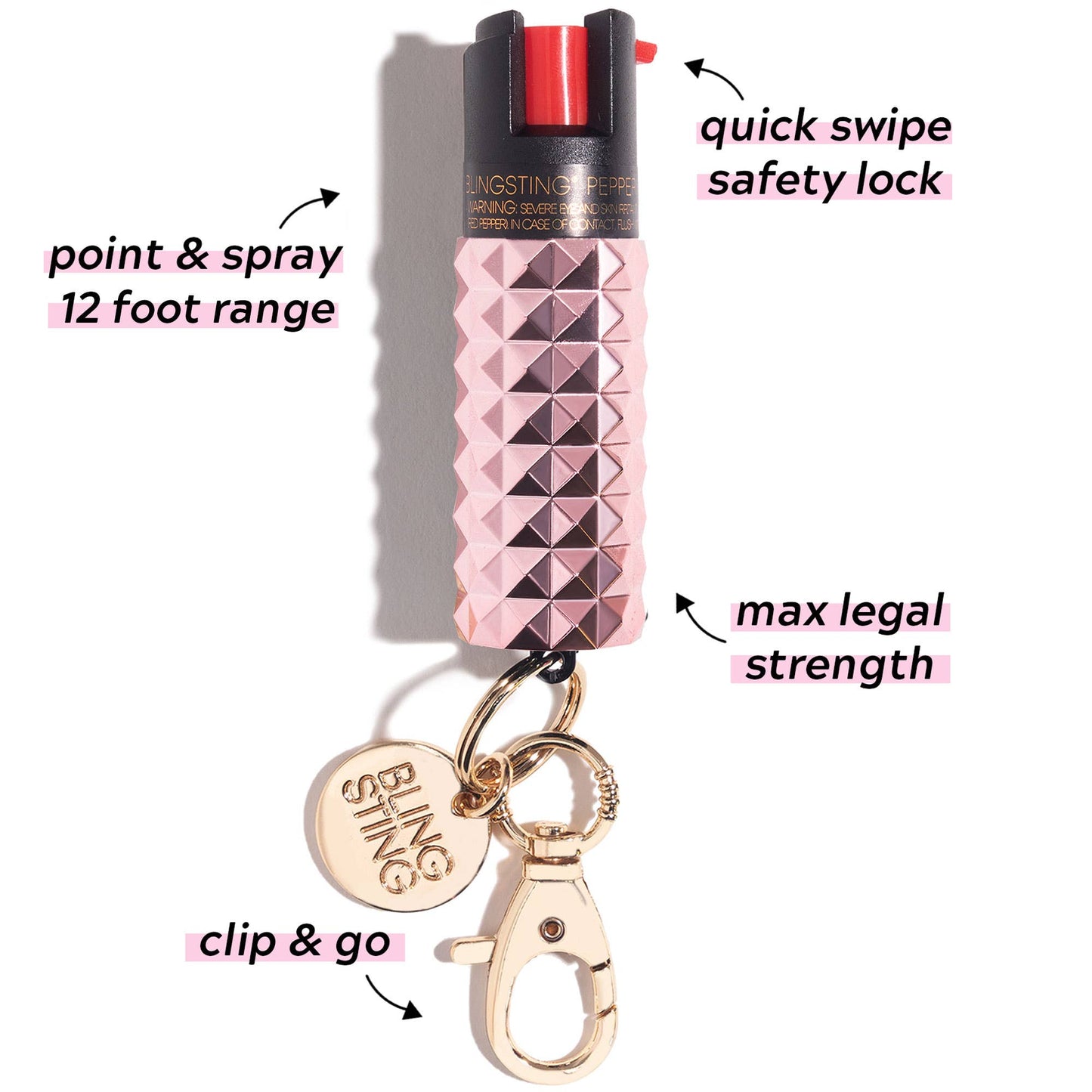 Blingsting Metallic Studded Pepper Spray  Ivy and Pearl Boutique   