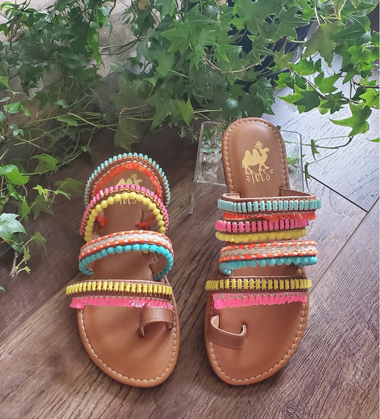 Boho Camel Bright Sandals  Ivy and Pearl Boutique 6.0