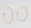Box-snake chain hoop earring with inlaid diamond-like CZ stones  Ivy and Pearl Boutique   
