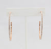 Box-snake chain hoop earring with inlaid diamond-like CZ stones  Ivy and Pearl Boutique   
