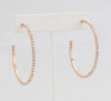 Box-snake chain hoop earring with inlaid diamond-like CZ stones  Ivy and Pearl Boutique   