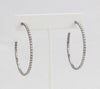 Box-snake chain hoop earring with inlaid diamond-like CZ stones  Ivy and Pearl Boutique   