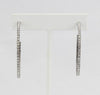 Box-snake chain hoop earring with inlaid diamond-like CZ stones  Ivy and Pearl Boutique   