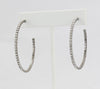 Box-snake chain hoop earring with inlaid diamond-like CZ stones  Ivy and Pearl Boutique   
