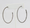 Box-snake chain hoop earring with inlaid diamond-like CZ stones  Ivy and Pearl Boutique   