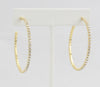 Box-snake chain hoop earring with inlaid diamond-like CZ stones  Ivy and Pearl Boutique   