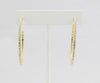 Box-snake chain hoop earring with inlaid diamond-like CZ stones  Ivy and Pearl Boutique   
