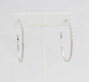 Box-snake chain hoop earring with inlaid diamond-like CZ stones  Ivy and Pearl Boutique   