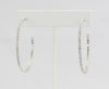 Box-snake chain hoop earring with inlaid diamond-like CZ stones  Ivy and Pearl Boutique   