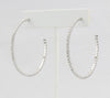 Box-snake chain hoop earring with inlaid diamond-like CZ stones  Ivy and Pearl Boutique   