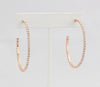 Box-snake chain hoop earring with inlaid diamond-like CZ stones  Ivy and Pearl Boutique   
