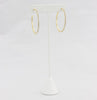 Box-snake chain hoop earring with inlaid diamond-like CZ stones  Ivy and Pearl Boutique   