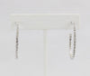 Box-snake chain hoop earring with inlaid diamond-like CZ stones  Ivy and Pearl Boutique   