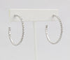 Box-snake chain hoop earring with inlaid diamond-like CZ stones  Ivy and Pearl Boutique   