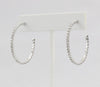 Box-snake chain hoop earring with inlaid diamond-like CZ stones  Ivy and Pearl Boutique   