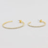 Box-snake chain hoop earring with inlaid diamond-like CZ stones  Ivy and Pearl Boutique   
