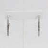 Box-snake chain hoop earring with inlaid diamond-like CZ stones  Ivy and Pearl Boutique   
