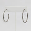 Box-snake chain hoop earring with inlaid diamond-like CZ stones  Ivy and Pearl Boutique   