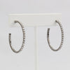 Box-snake chain hoop earring with inlaid diamond-like CZ stones  Ivy and Pearl Boutique   