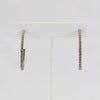 Box-snake chain hoop earring with inlaid diamond-like CZ stones  Ivy and Pearl Boutique   