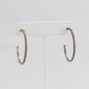 Box-snake chain hoop earring with inlaid diamond-like CZ stones  Ivy and Pearl Boutique   