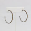 Box-snake chain hoop earring with inlaid diamond-like CZ stones  Ivy and Pearl Boutique   