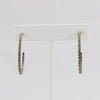 Box-snake chain hoop earring with inlaid diamond-like CZ stones  Ivy and Pearl Boutique   