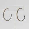 Box-snake chain hoop earring with inlaid diamond-like CZ stones  Ivy and Pearl Boutique   