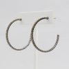 Box-snake chain hoop earring with inlaid diamond-like CZ stones  Ivy and Pearl Boutique   