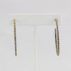 Box-snake chain hoop earring with inlaid diamond-like CZ stones  Ivy and Pearl Boutique   