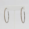 Box-snake chain hoop earring with inlaid diamond-like CZ stones  Ivy and Pearl Boutique   