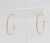 Box-snake chain hoop earring with inlaid diamond-like CZ stones  Ivy and Pearl Boutique   
