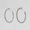 Box-snake chain hoop earring with inlaid diamond-like CZ stones  Ivy and Pearl Boutique   