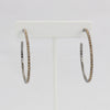 Box-snake chain hoop earring with inlaid diamond-like CZ stones  Ivy and Pearl Boutique   
