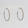 Box-snake chain hoop earring with inlaid diamond-like CZ stones  Ivy and Pearl Boutique   