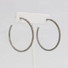 Box-snake chain hoop earring with inlaid diamond-like CZ stones  Ivy and Pearl Boutique   