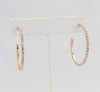 Box-snake chain hoop earring with inlaid diamond-like CZ stones  Ivy and Pearl Boutique   