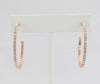Box-snake chain hoop earring with inlaid diamond-like CZ stones  Ivy and Pearl Boutique   