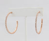 Box-snake chain hoop earring with inlaid diamond-like CZ stones  Ivy and Pearl Boutique   