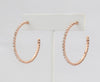Box-snake chain hoop earring with inlaid diamond-like CZ stones  Ivy and Pearl Boutique   