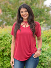 Caged in tee t-shirt  Ivy and Pearl Boutique Red S 