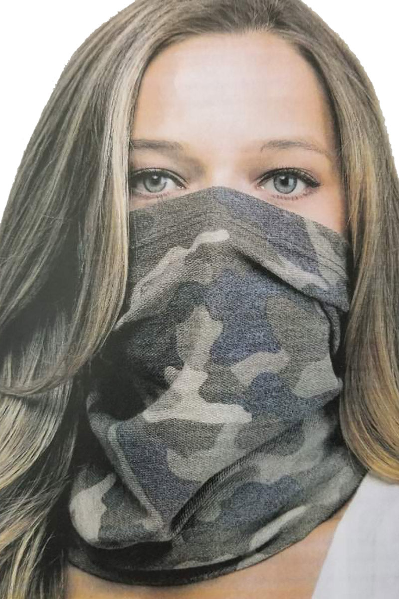 Camo Neck Gaiter Face Mask  Ivy and Pearl Boutique   