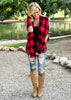 Casual plaid print kimono cardigan top with open front and elbow patch  Ivy and Pearl Boutique   